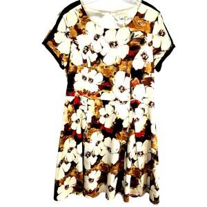 Forever 21 Women's Dress Size 1X Cream Brown Sleeveless  Plus 14W 16W